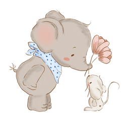 Elephant with flower