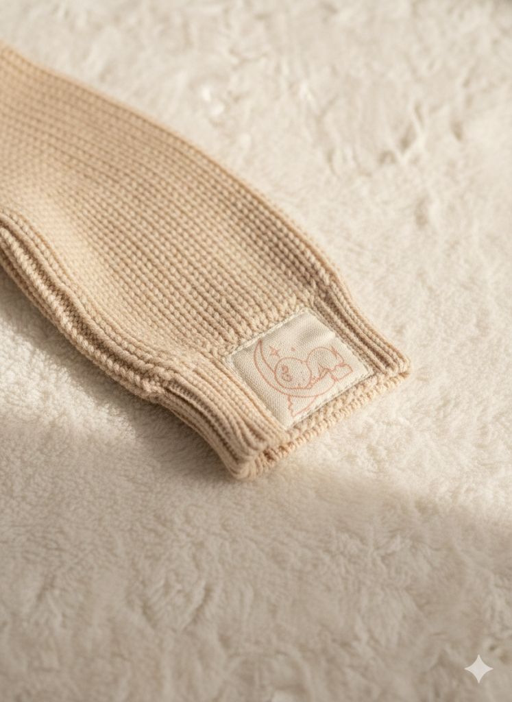 Close up of With Love Baby brand label